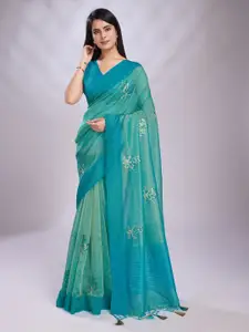 Mitera Embellished Embroidered Organza Saree
