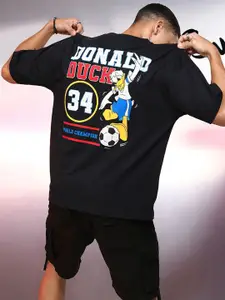 HIGHLANDER Men Donald Duck Printed Drop Shoulder Sleeves Tshirt