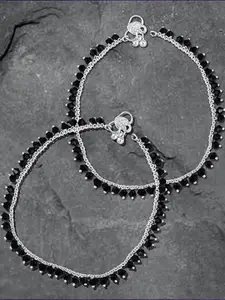 Heer Collection Set Of 2 Silver-Plated Anklets