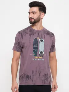 Duke Men Abstract Printed Round Neck Cotton Slim Fit T-shirt