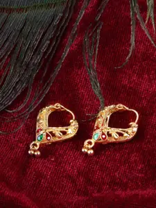 DIVASTRI Set Of 2 Gold Plated Contemporary Hoop Earrings