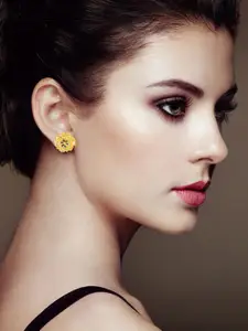 DIVASTRI Set Of 4 Gold-Plated Stone Studded Circular Studs
