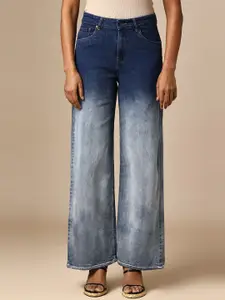 Chemistry Women Cotton Clean Look Flared High-Rise Jeans