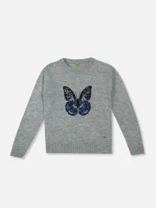 Gini and Jony Girls Embroidered Pullover Sweaters