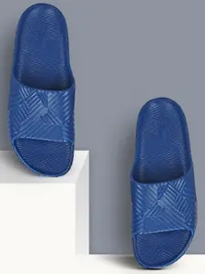 Paragon Men Blue Open Toe Croslite Casual Sliders Flip Flops