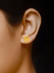 DIVASTRI Set of 4 Gold-Plated Circular Studs Earrings