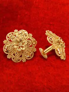 DIVASTRI Set Of 2 Gold-Plated Circular Studs Earrings