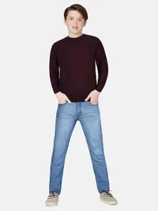Gini and Jony Boys Self Design Round Neck Pullover Sweaters