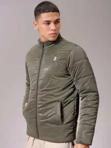 The Indian Garage Co Men High Neck Solid Puffer Jacket