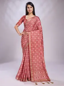 Mitera Printed Sequinned Pure Silk  Saree