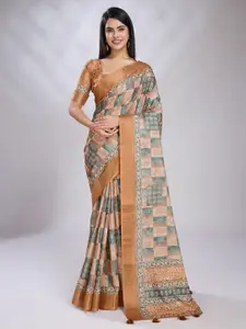 KALINI Ethnic Motifs Printed Saree With Blouse Piece