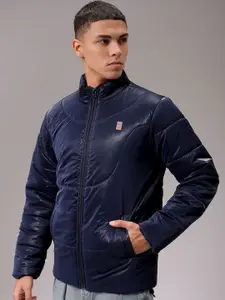 The Indian Garage Co Men High Neck Solid Puffer Jacket