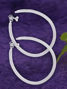 Heer Collection Set of 2 Silver-Plated Anklets