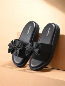 DressBerry Women Open Toe Flats Detail Bow