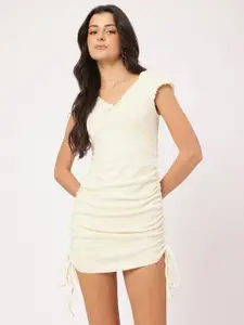 DressBerry Lace-Detail Mini Sheath Dress with Drawstring-Detail