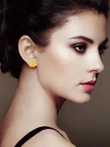 DIVASTRI Set Of 2 Gold-Plated Stone Studded Circular Studs