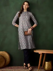 Sangria Printed Pure Cotton Straight Kurtas