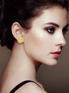 DIVASTRI Set Of 2 Gold-Plated Circular Studs Earrings