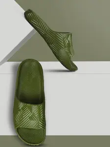 Paragon Men Olive Croslite Open Toe Sliders Flip Flops