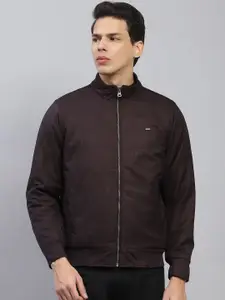 Monte Carlo Men Mock Collar Checked Casual Open Front Jacket