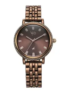 Fastrack Women Embellished Dial & Bracelet Style Straps Analogue Watch FV60025QM01W