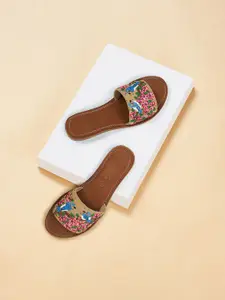 Forever Glam by Pantaloons Women Embroidered Open Toe Flats
