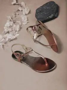 Bata Women Open Toe Flats With Buckles