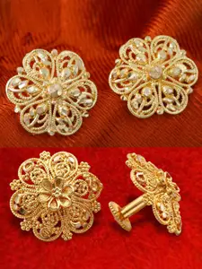 DIVASTRI Set Of 2 Gold-Plated Circular Studs