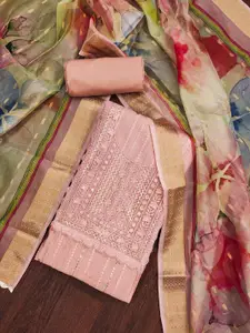 KIMISHA Floral Embroidered Unstitched Dress Material