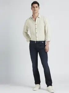 Pepe Jeans Men Spread Collar Vertical Striped Cotton Casual Shirt