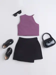 taffykids Girls Crop Top with Skirt