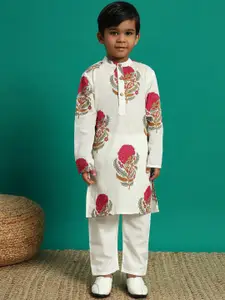 Readiprint Boys Floral Printed Pure Cotton Kurta with Pyjama