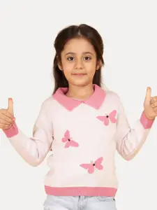 JoE Hazel Girls Embroidered Shawl Collar Pullover