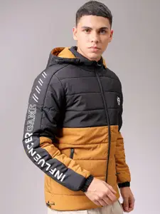 The Indian Garage Co Men Hooded Colourblocked Casual Puffer Jacket