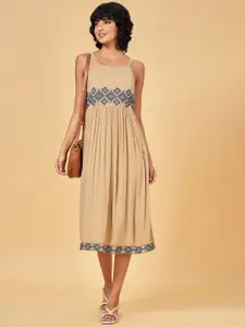 YU by Pantaloons Women Embroidered Empire Casual Midi Dress