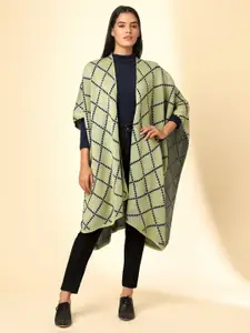 Zamour Checked Open Front Longline Shrug