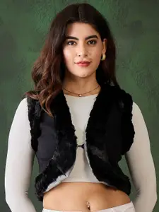 StyleStone Self Design Cotton Crop Shrug