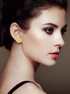 DIVASTRI Set Of 4 Gold-Plated Circular Studs Earrings