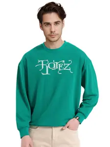 RARE RABBIT Men Printed Round Neck Sweatshirt
