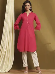 Biba Mandarin Collar Straight Kurta