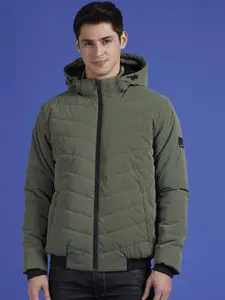Pepe Jeans Men Hooded Solid Casual Padded Jacket
