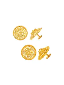DIVASTRI Set Of 2 Gold Plated Classic Studs