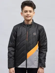 Monte Carlo Boys Mock Collar Colourblocked Casual Padded Jacket