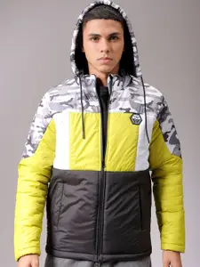 The Indian Garage Co Men Hooded Camouflage Printed Casual Padded Jacket