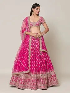Samyukta Singhania Embroidered Mirror Work Ready to Wear Lehenga & Blouse With Dupatta