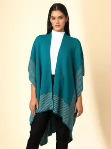 Zamour Striped Open Front Longline Shrug