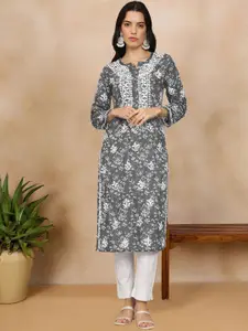 PARAMOUNT CHIKAN Women Embroidered Lucknowi Chikankari Mulmul Kurta
