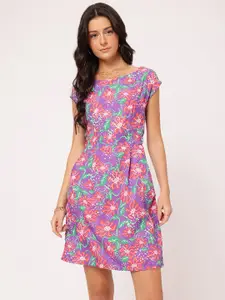 DressBerry Cinched Waist Floral Sheath Dress