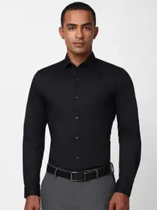 Peter England Men Spread Collar Solid Cotton Slim Fit Formal Shirt