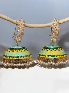 OOMPH Beaded Meenakari Dome Shaped Jhumkas